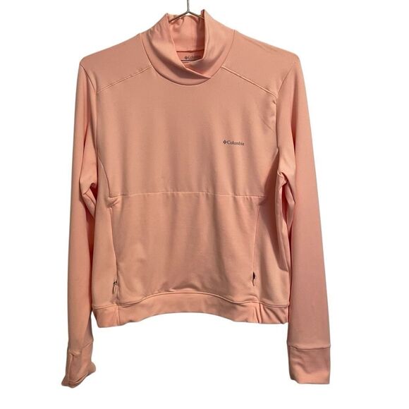 Columbia Ballona Pullover Athletic Sweater Mock Neck Pink Cropped L - Picture 1 of 7